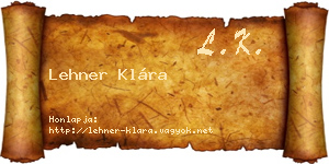 Lehner Klára névjegykártya
